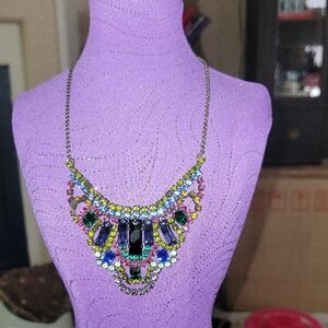 Sorrelli Black and Green Necklace Statement Bib